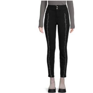 COPPERFLASH High Rise Crystal Embellished stretch Skinny Jeans black SZ 8 NEW